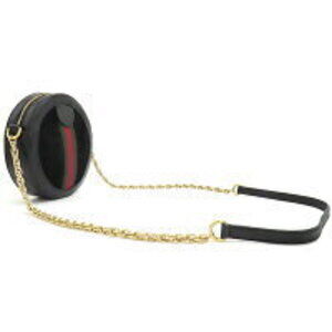 Gucci Suede Chain Black Strap Ophidia Shoulder GG Bag Round Sherry